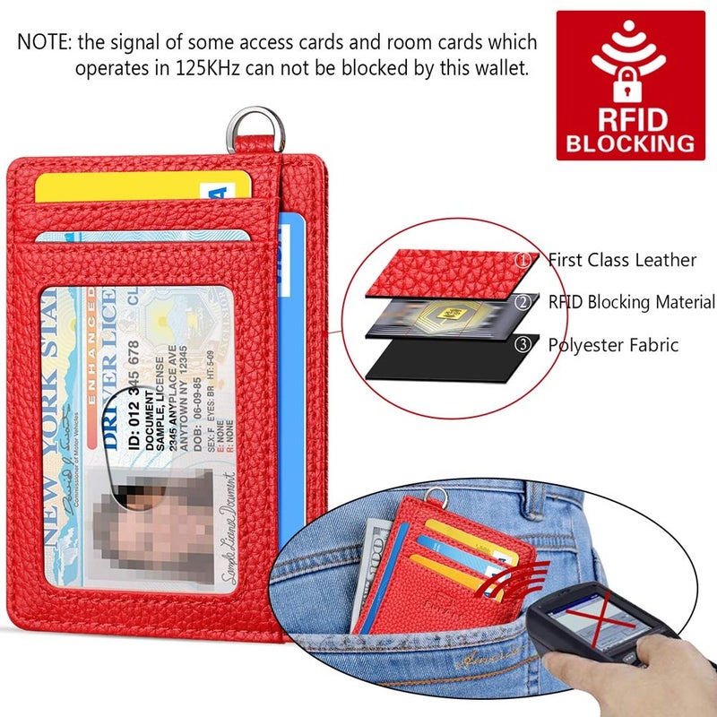 FurArt Slim Minimalist Wallet, Front Pocket Wallets, RFID Blocking, Credit Card Holder for Men-Cerise - Image 5